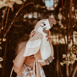 Говорящий попугай Mrs. Ertha "Pierre Nude", персиковая пудра, 23 см